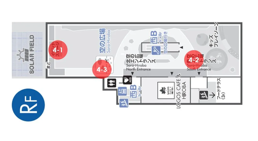 【ららぽーと門真・三井アウトレットパーク 大阪門真】屋上 空の広場 イベントステージ横（4-3）
