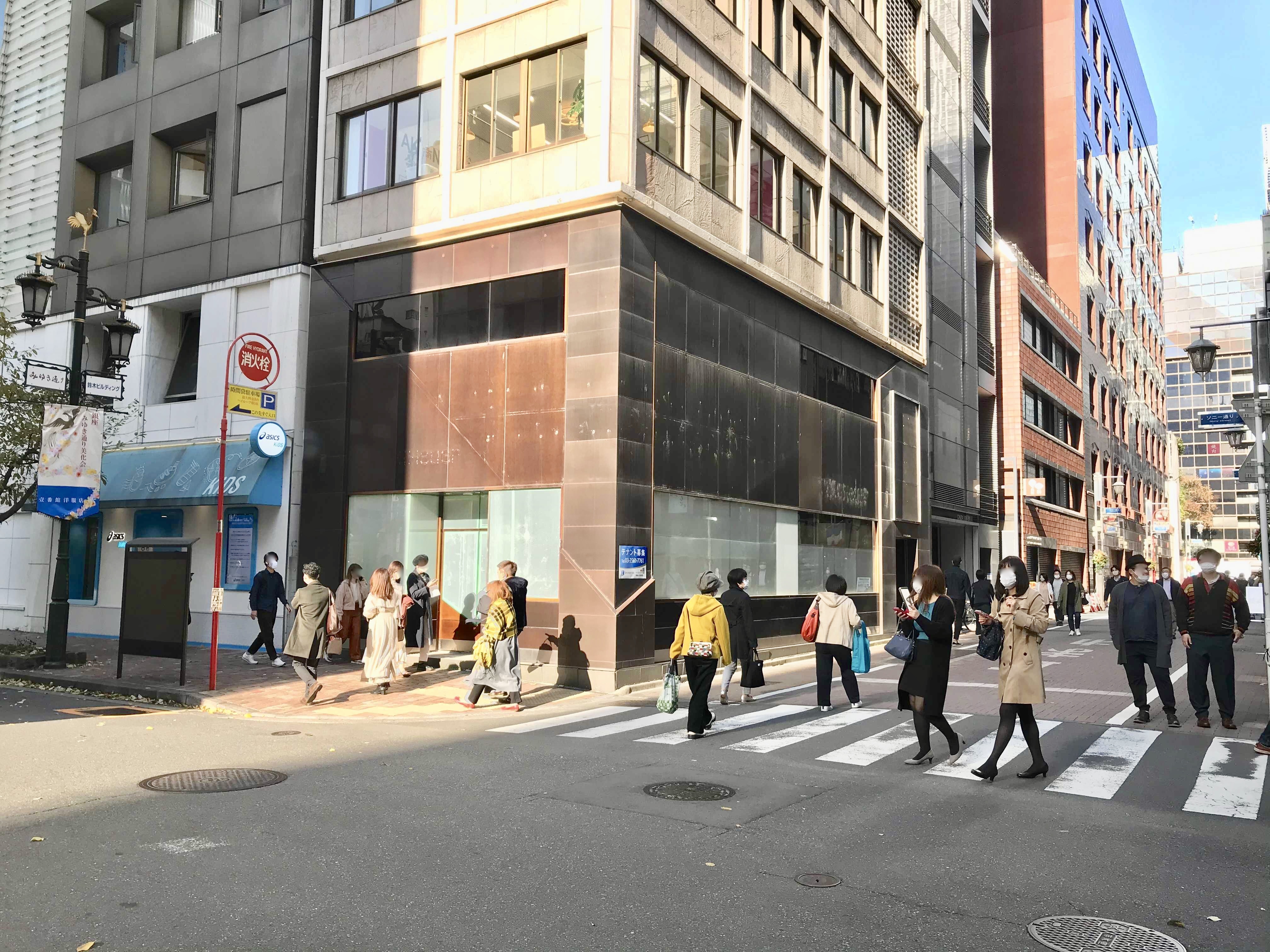 銀座駅2分 ショールームやプロモーションイベントに最適な外壁広告も利用可能なイベントスペース