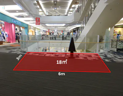 【イオンモール浦和美園】各種プロモーションや物販のポップアップストアに最適なグローバルワーク前ブリッジ前のイベントスペース