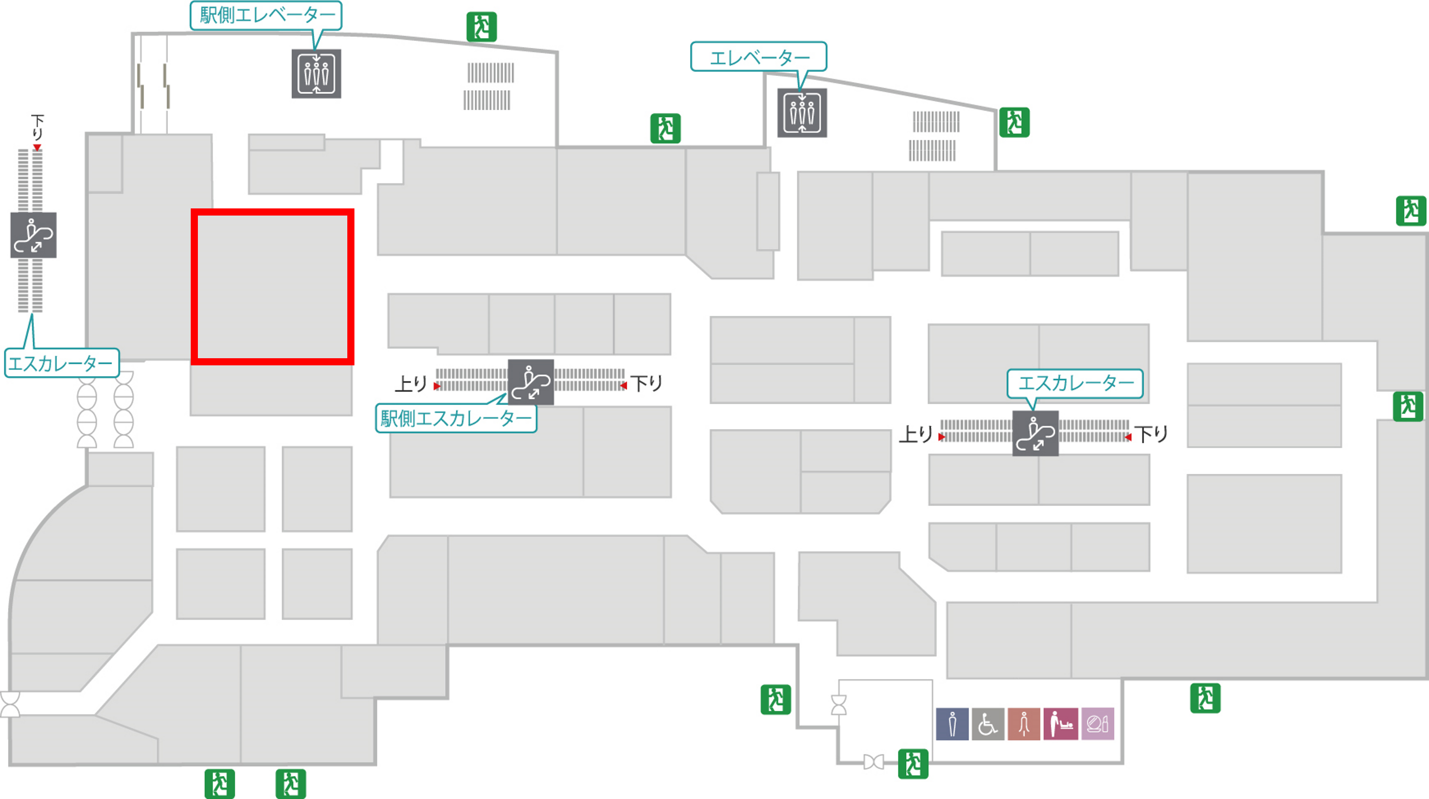 【北千住マルイ】2階 カレンダリウムF09【食物販・物産展】店内入って正面、什器完備の好立地スペース