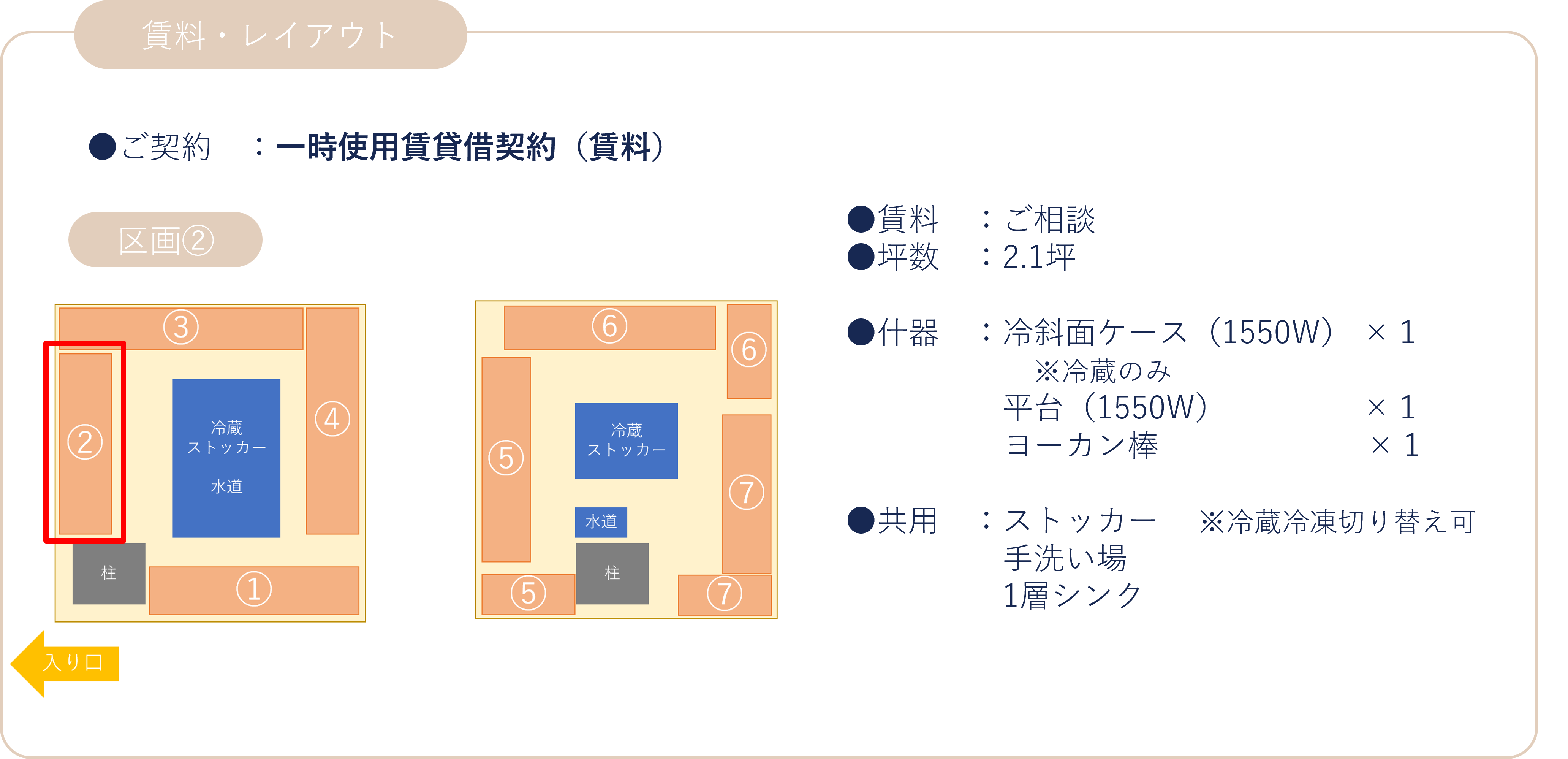【北千住マルイ】2階 カレンダリウムF09【食物販・物産展】店内入って正面、什器完備の好立地スペース