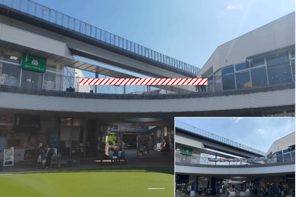 【もりのみやキューズモールBASE】もりのみやキューズモールBASE【メディア】「歩廊フェンスBパターン」