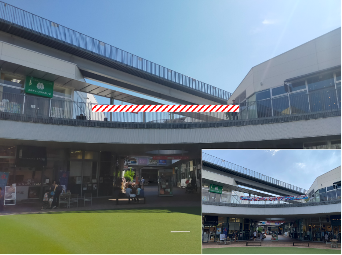 【もりのみやキューズモールBASE】もりのみやキューズモールBASE【メディア】「歩廊フェンスBパターン」