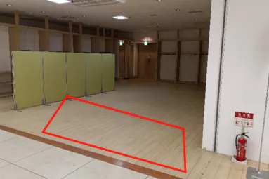 【イオン前沢店】1階南側入口壁面側催事スペース 販促プロモーションに最適なスーパー店内催事イベントスペース