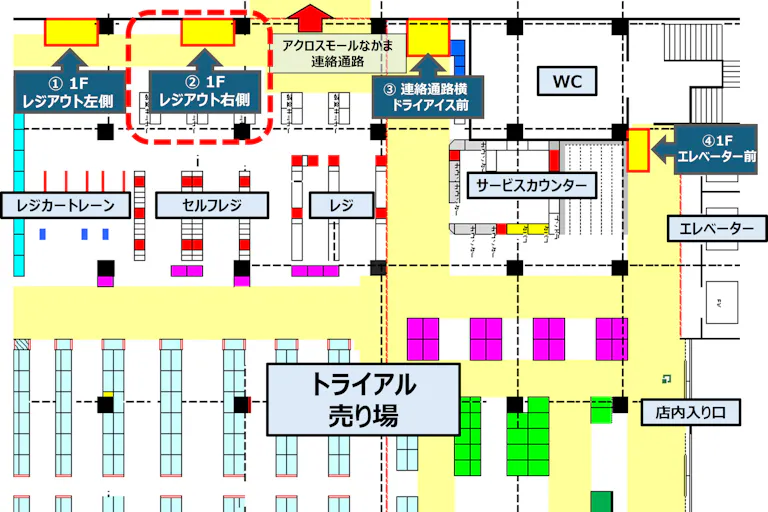 【メガセンタートライアル中間店】【NEW!】 食物販やPR活動に最適な「②1Fレジアウト【右側】スペース」の画像4