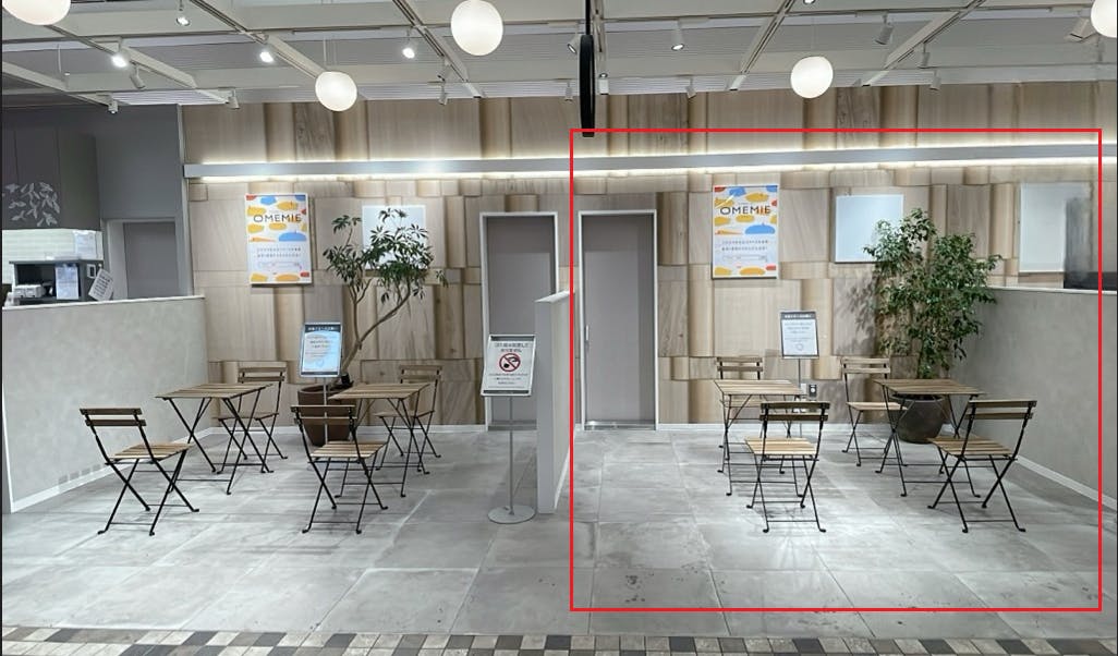 赤枠が本区画となります・左側のカレンダリウムF01とあわせてご利用いただけます