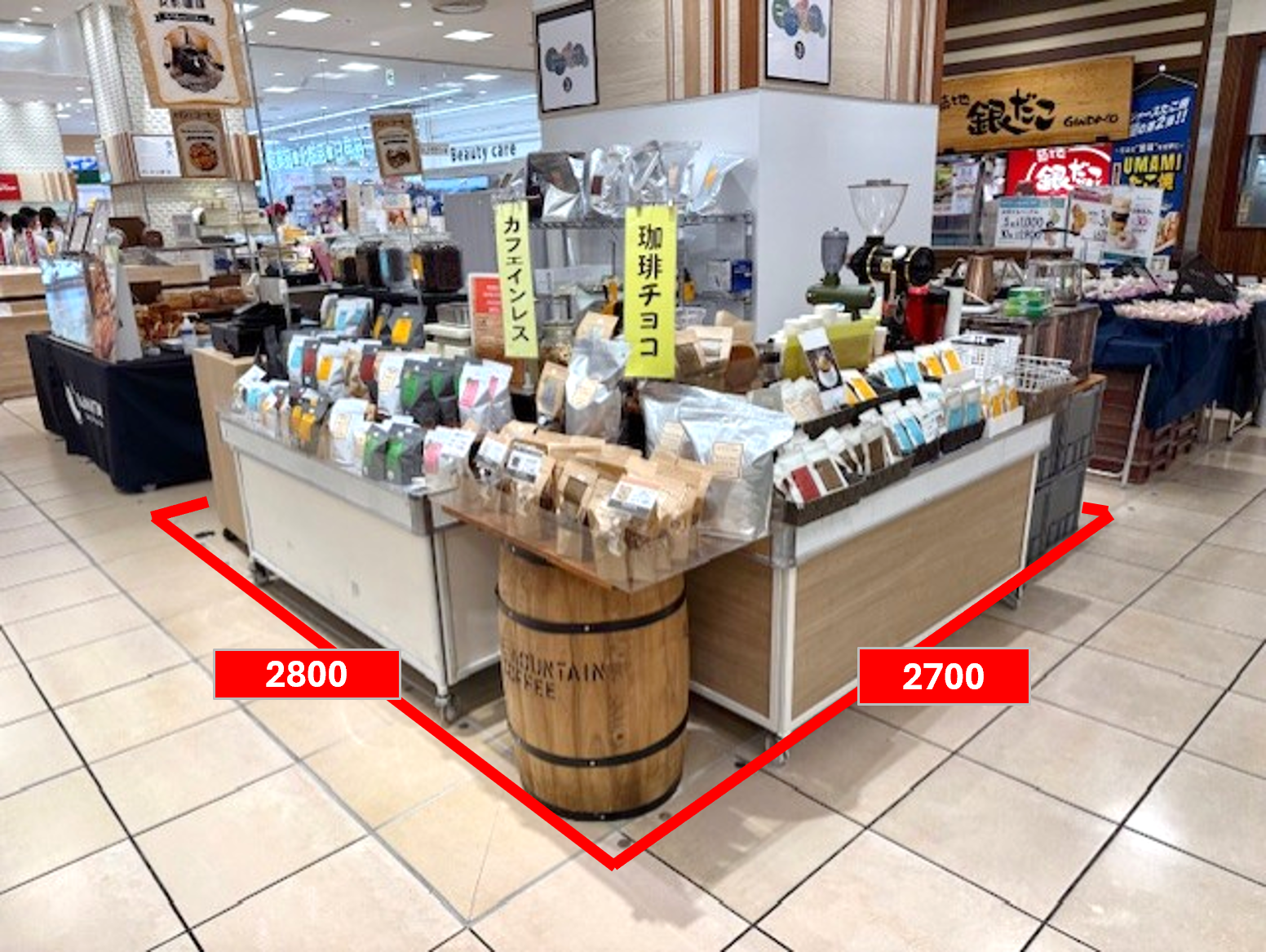 【マルイファミリー志木】1階　カレンダリウムF03【食・物販】コンパクトなスペースでスイーツ、菓子などに最適なスペースです。