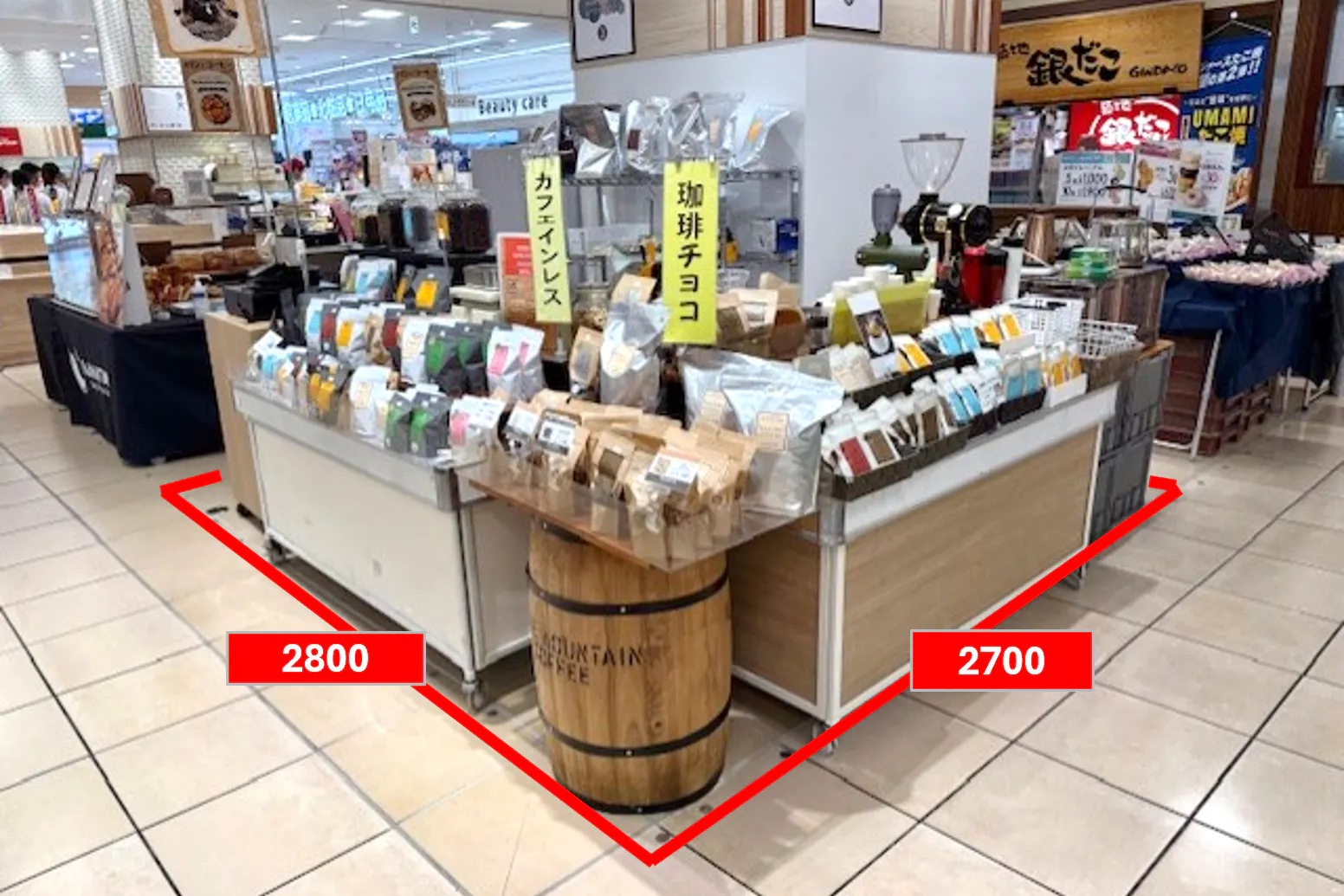 【マルイファミリー志木】1階 カレンダリウムF03【食・物販】コンパクトなスペースでスイーツ、菓子などに最適なスペースです。