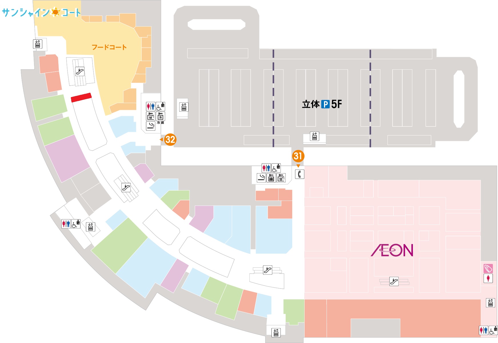 【イオンモール鶴見緑地】フードコート前