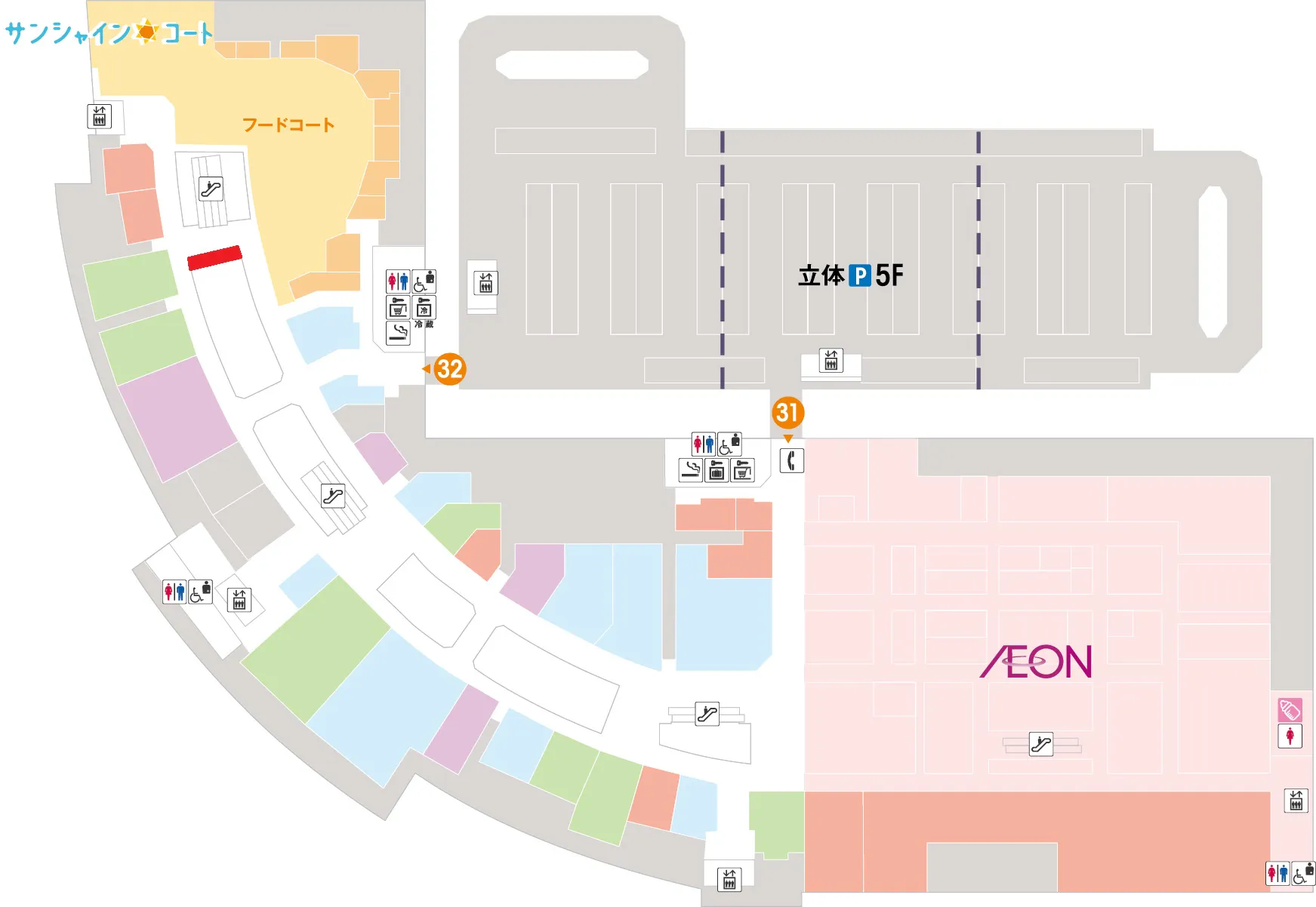 【イオンモール鶴見緑地】フードコート前