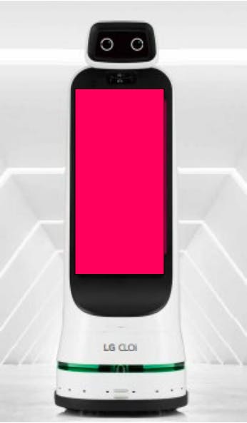 【イオンモール土岐】モール内広告 LGロボットの画像