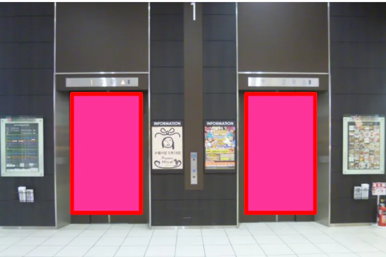 【イオンモール太田】モール内広告 エレベーター扉の画像1