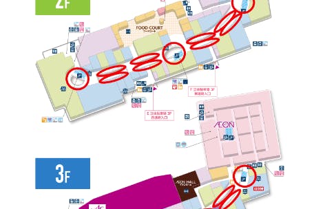 【イオンモール春日部】モール内広告 吹き抜けガラス