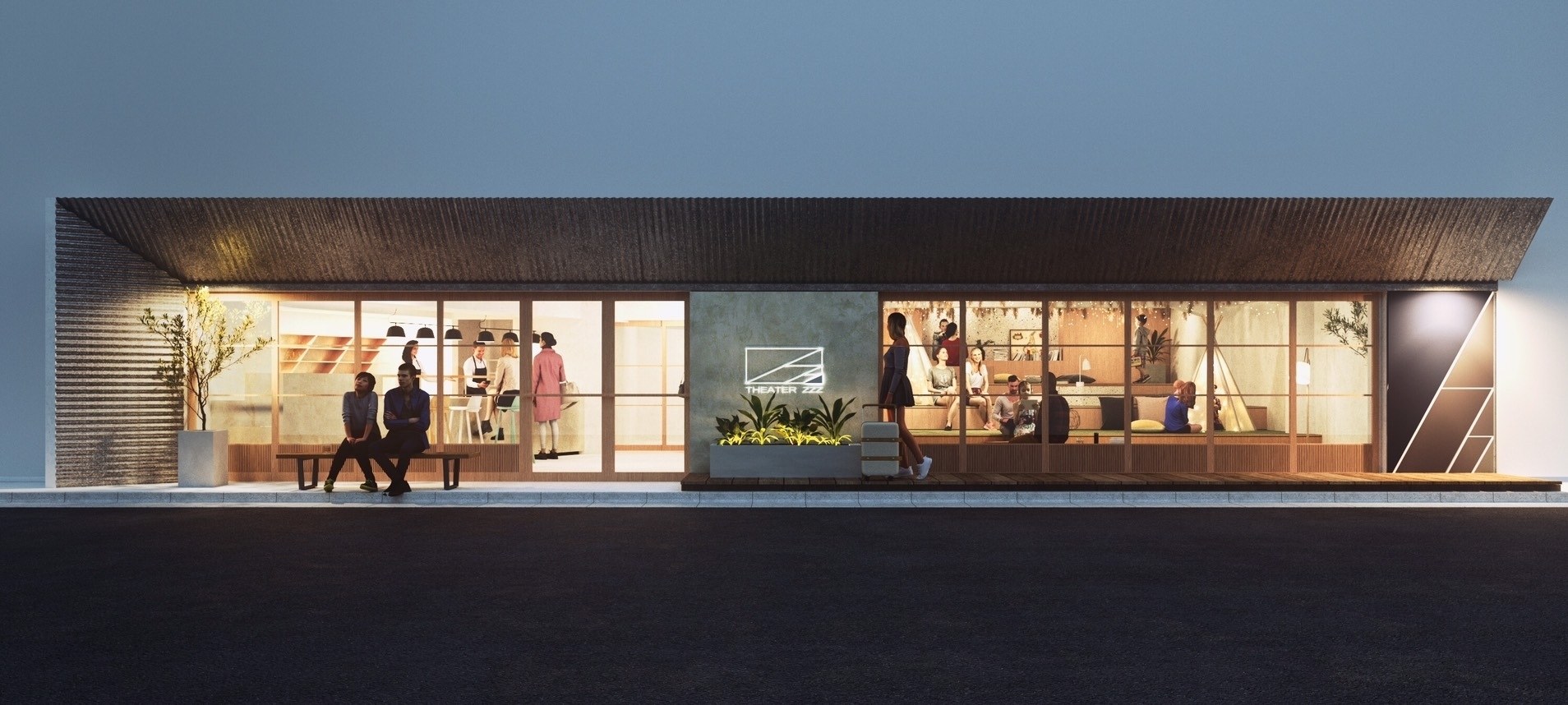 外から中の雰囲気を見ることができます。