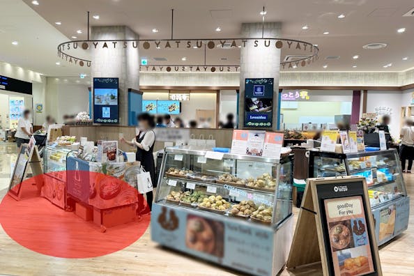 【イオンタウンユーカリが丘】スイーツや菓子類のポップアップストアに最適な地域密着型のショッピングモール1階スイーツ区画内のイベントスペース(OYATSU14㎡)