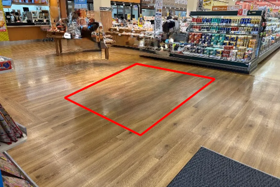 【イオンスタイル本荘】南側入り口(イートイン側) 販促プロモーションに最適なスーパー店内催事イベントスペース