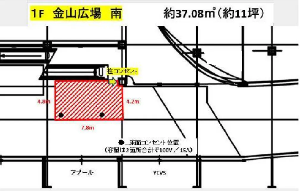 【イオンモール熱田*】1F　金山広場　南