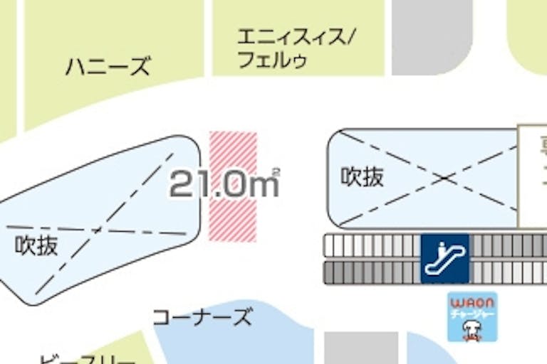 【イオンモール盛岡南/2FブリッジC】各種プロモーションイベントや物販イベントに最適な施設2階の吹き抜け付近にある視認性抜群のイベントスペースの画像2