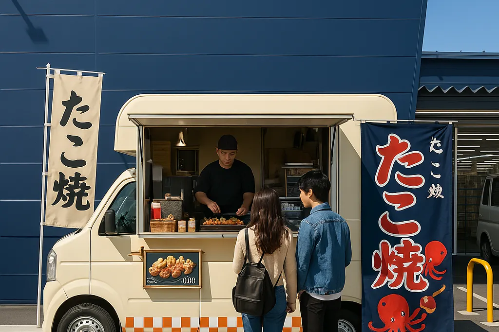 【メガセンタートライアル荒尾店】キッチンカー・食物販の出店が可能な 「Ⓓキッチンカースペース」※店舗正面右手