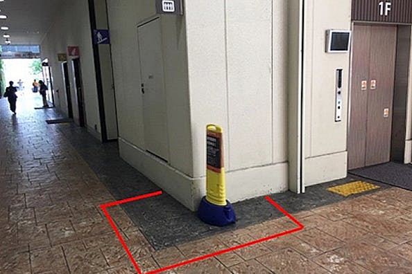 【フレスポ長田】食物販や物販にに適したサウスエリアエレベーター前の屋外スペース