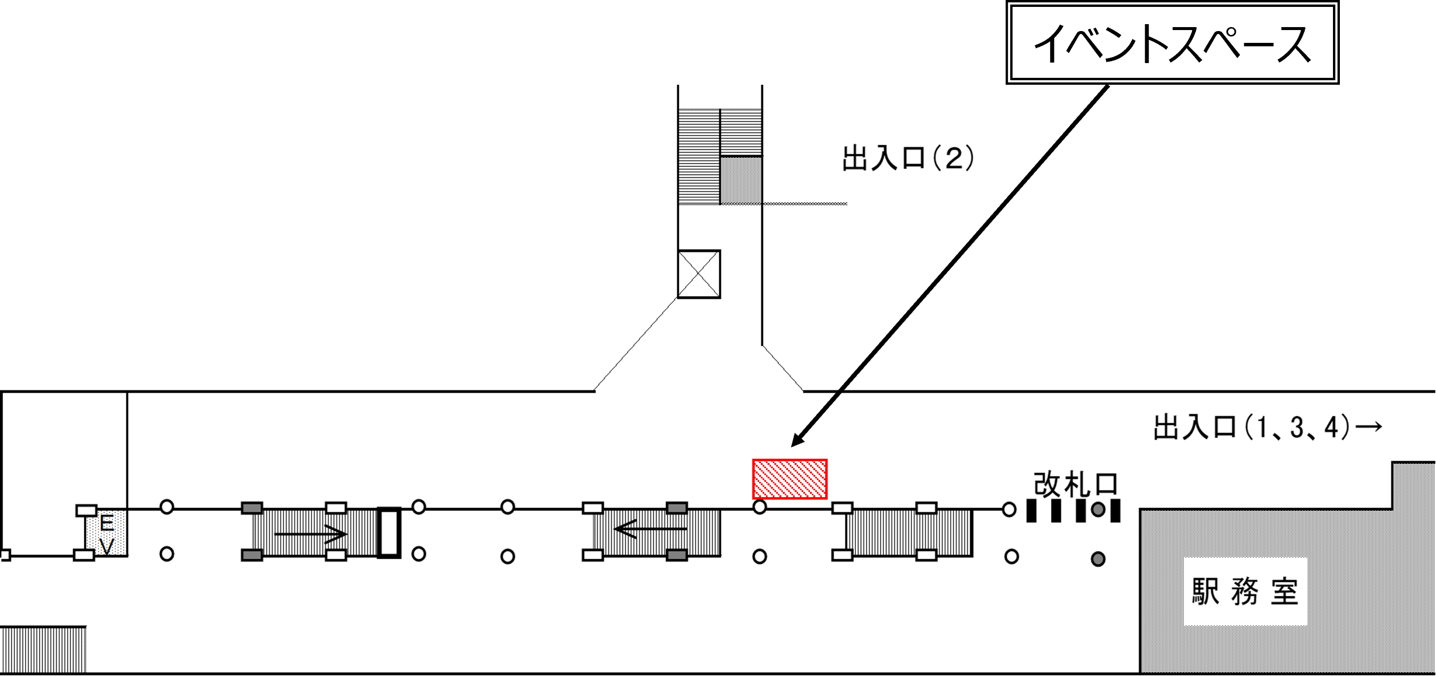 【東野駅】地域住民や通勤通学客の利用が中心の駅ナカイベントスペース