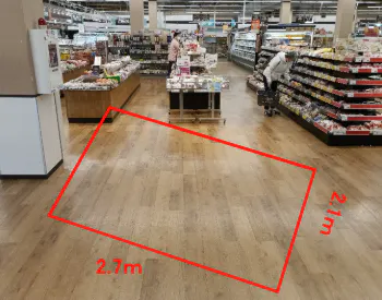 【イオンスタイル矢巾】イートインスペース前 販促プロモーションや物販に最適なスーパー店内催事イベントスペース