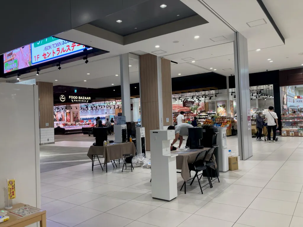 【イオンタウンふじみ野】各種プロモーションイベントや物販に最適な地域密着型のショッピングセンター中央1階エスカレーター前にある通行量の多いイベントスペース