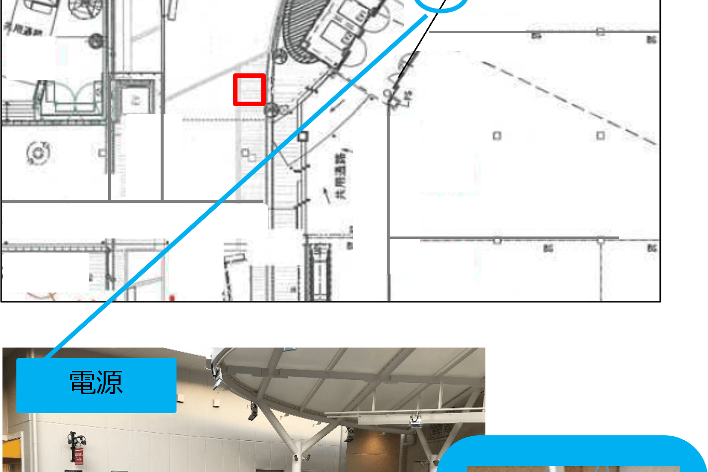 【みのおキューズモール】「⑧L通り Cスペース」各種プロモーションに最適なステージ近くのイベントスペース