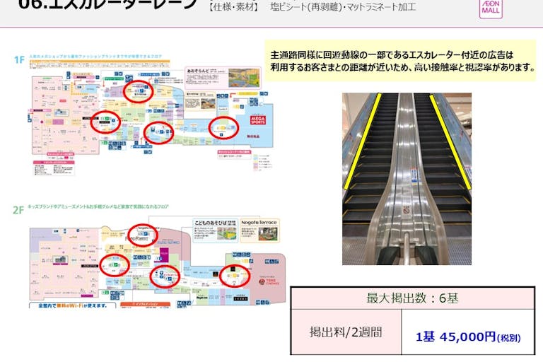 【イオンモール直方】モール内広告 エスカレーターレーンの画像2