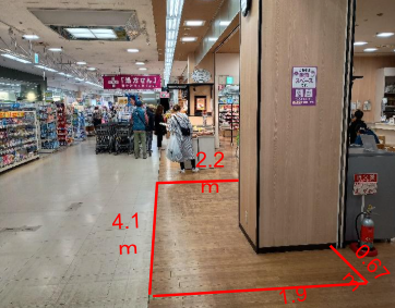 【イオン青森店】フードコート入口 販促プロモーションに最適なスーパー店内催事イベントスペース