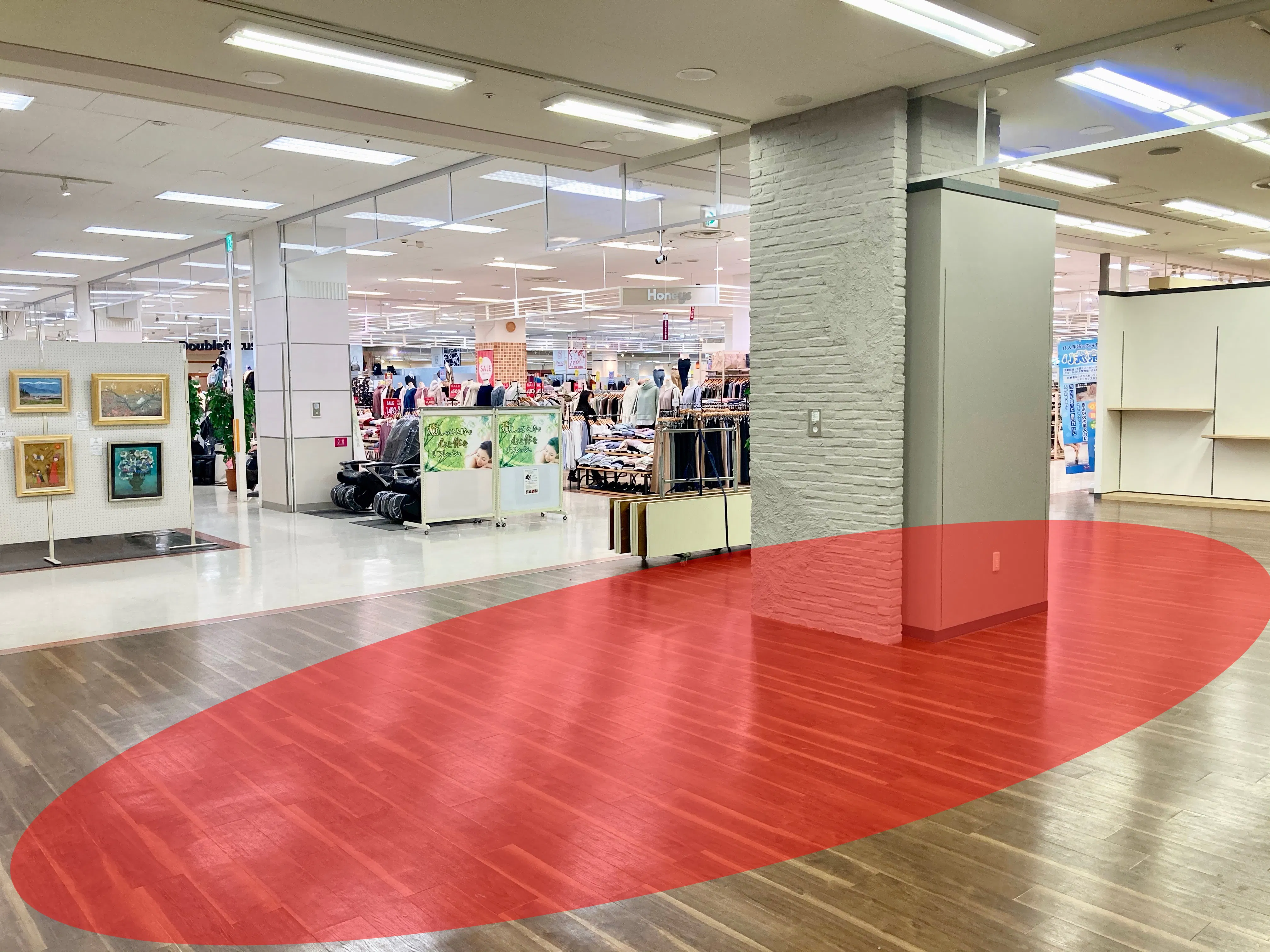 【イオン茅ヶ崎中央】展示会やポップアップストアに適したショッピングモール2階にあるバックヤード付のイベントスペース