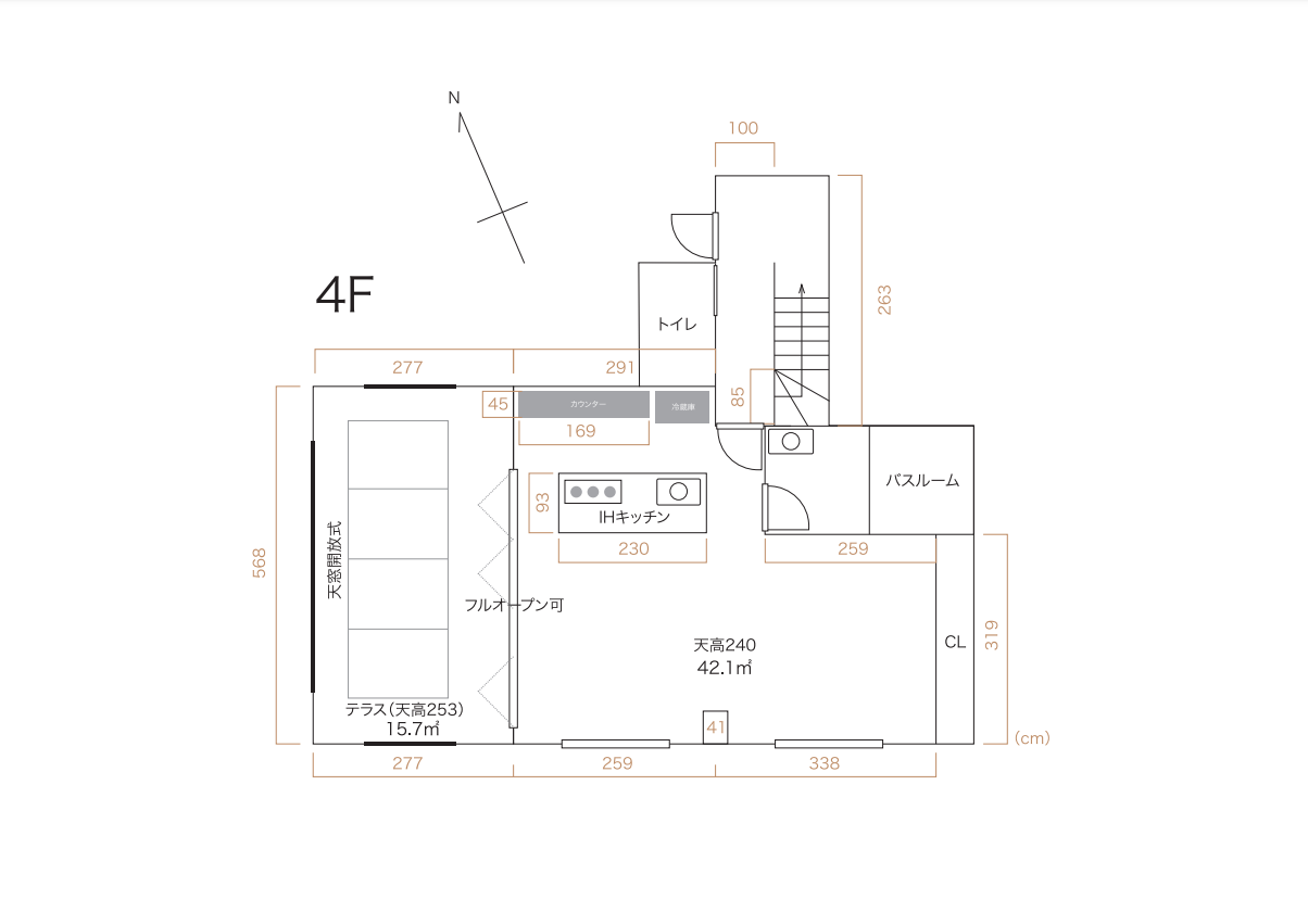 【北参道】ハウススタジオ（4階間取り図）