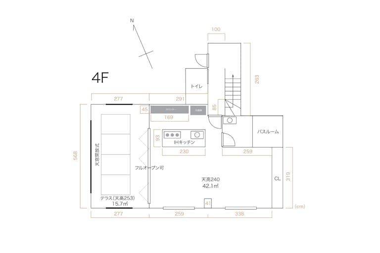 【北参道】ハウススタジオ(4階間取り図)