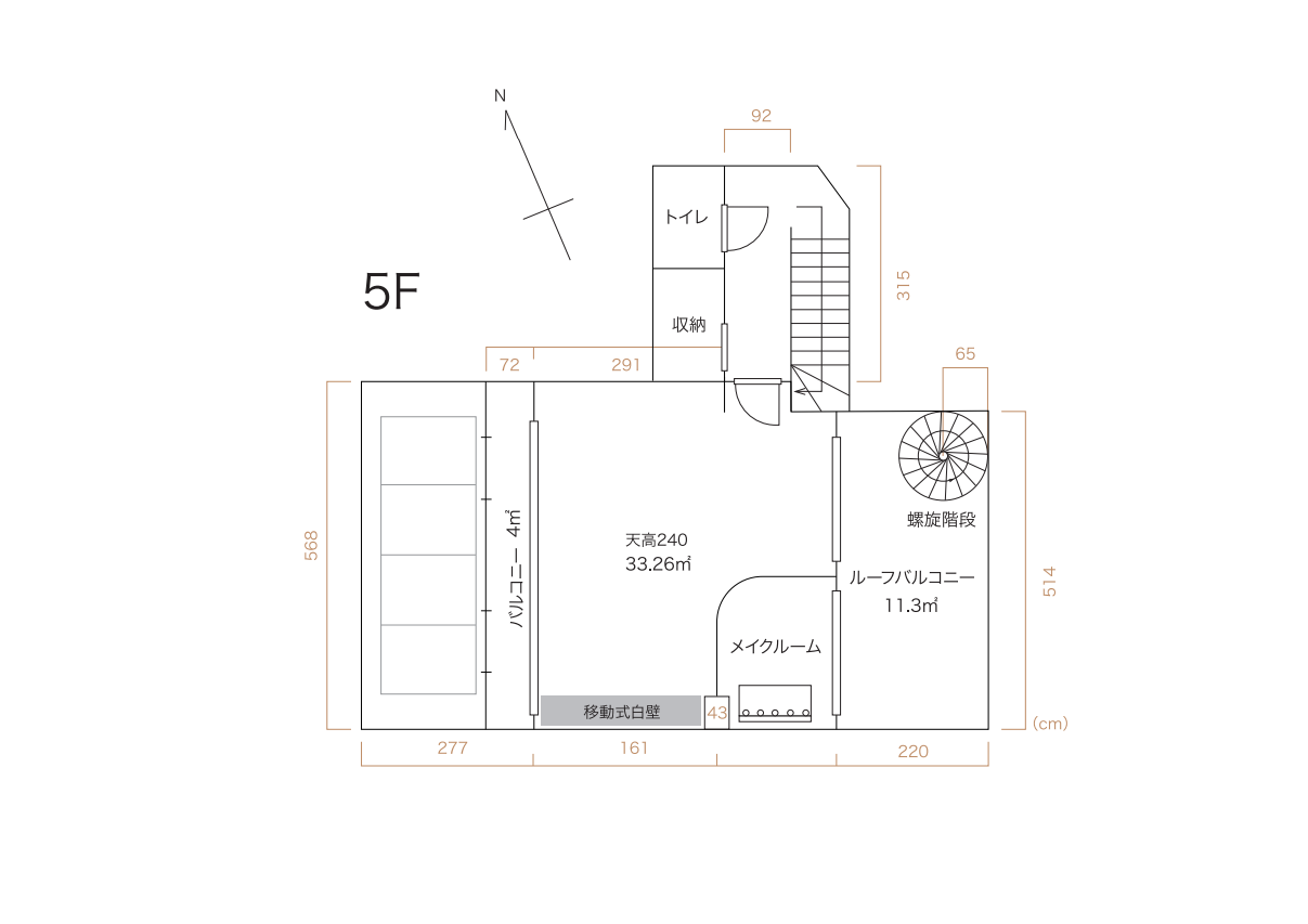 【北参道】ハウススタジオ（5階間取り図）
