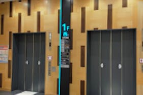 【イオンモール岡山】モール内広告 エレベーター