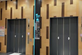 【イオンモール岡山】モール内広告 エレベーター