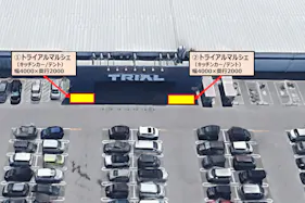 【メガセンタートライアル彦根店】食物販の出店が可能な「②トライアルマルシェ【正面右側】(キッチンカー/テント・スペース)」