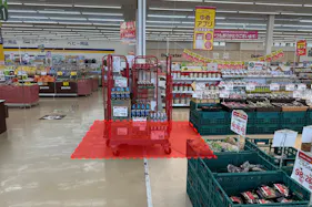 【ゆめマート 行橋】レジ横(柱前) 販促プロモーションや物販のポップアップストアにおすすめな催事イベントスペース