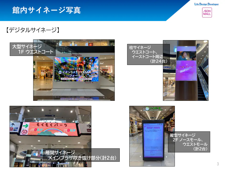 【イオンモール福岡】モール内広告 デジタルサイネージの画像