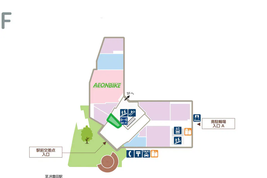 【イオンモール多摩平の森】モール内広告 豊田駅側大階段