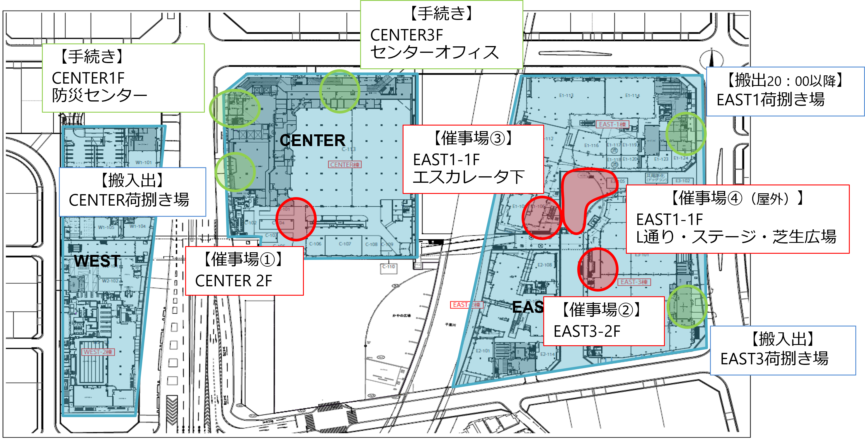 【みのおキューズモール】「⑦L通り Bスペース」キッチンカーや各種プロモーションに最適な広場とステージ近くのイベントスペース