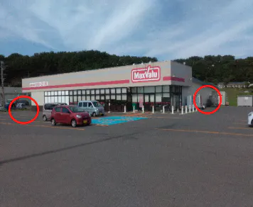 【マックスバリュ深浦店】店舗前バス停横　　　（キッチンカー） キッチンカー出店に最適なスーパー店外催事イベントスペース