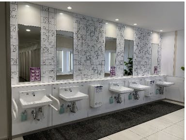 【イオンモール座間】モール内広告 化粧室の画像