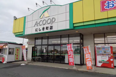 【新鮮館Aコープにしき町店】食物販やプロモーションに利用可能な店頭軒下スペース