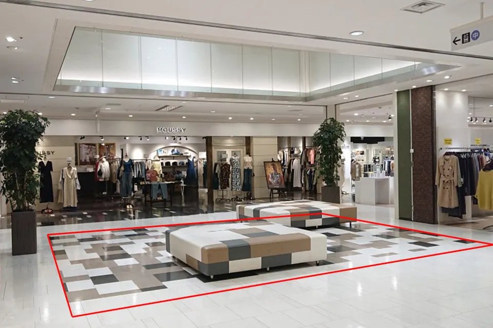 【アミュプラザおおいた】ファッション関係の雑貨や、アパレル商品の物販催事に適したコンパクトなイベントスペース2F POPUPスペース(マウジー前)