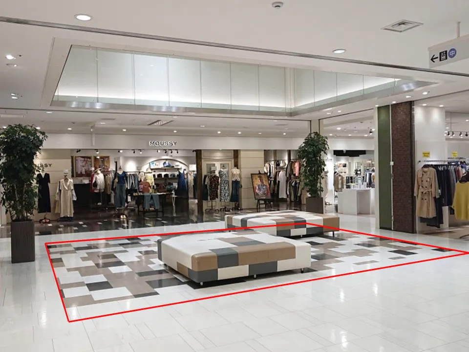 【アミュプラザおおいた】ファッション関係の雑貨や、アパレル商品の物販催事に適したコンパクトなイベントスペース2F POPUPスペース(マウジー前)