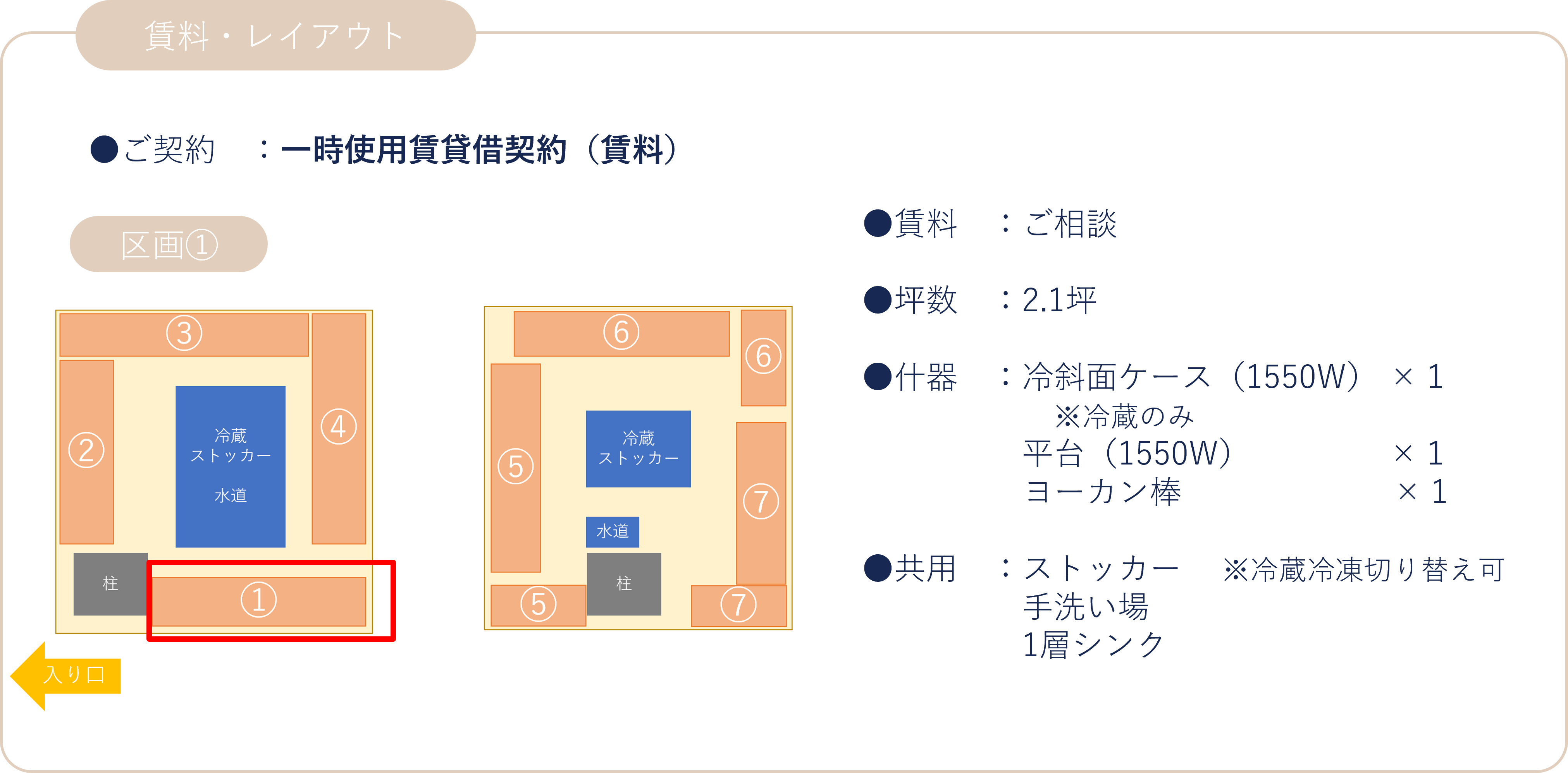 【北千住マルイ】2階 カレンダリウムF08【食物販・物産展】店内入って正面、什器完備の好立地スペース
