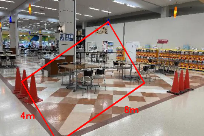【イオンスーパーセンター栗原志波姫店】フードコート手前 販促プロモーションや物販に最適なスーパー店内催事イベントスペース