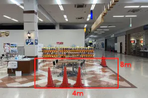 【イオンスーパーセンター栗原志波姫店】フードコート手前 販促プロモーションや物販に最適なスーパー店内催事イベントスペース