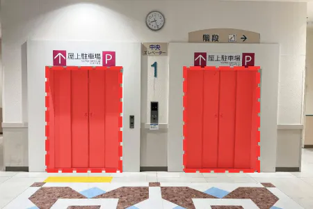 【イオンモール宇城】モール内広告 エレベーター